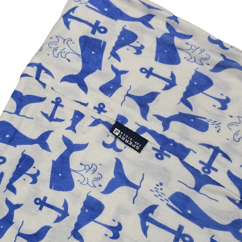 Sperry Top-Sider Infinity Scarf Blue White Nautical Whale‎ Anchor Striped Preppy